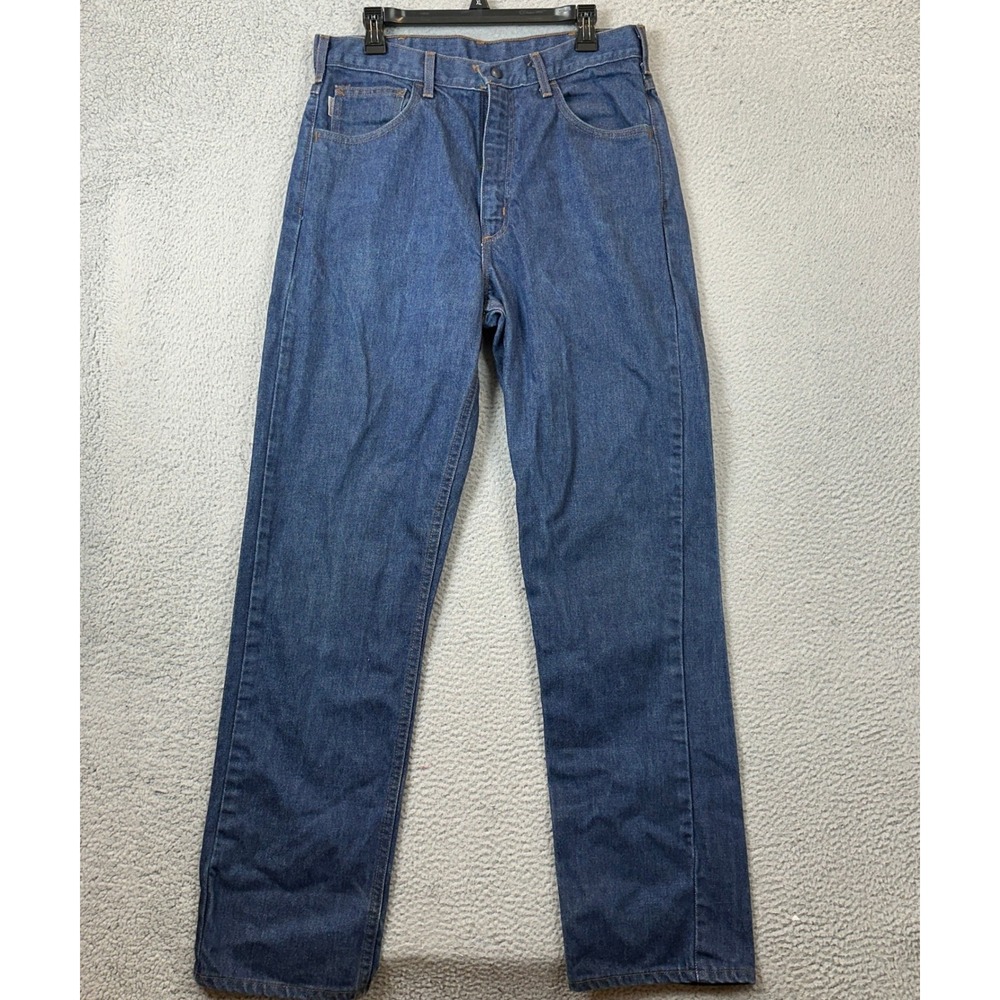 Vintage Carhartt FR Jeans Mens 34X34 FRB150 PRW Blue Fire Resistant Denim USA